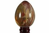 Colorful, Polished Petrified Wood Egg - Triassic #111031-1
